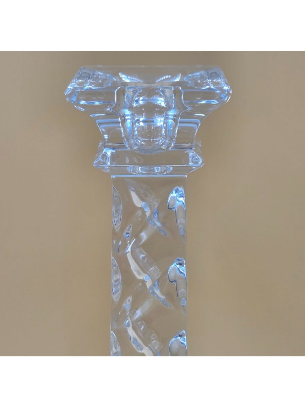 Mikasa MIC92 Cut Leaves Tall Crystal Single Candlestick Candle Holder - Picture 2 of 6